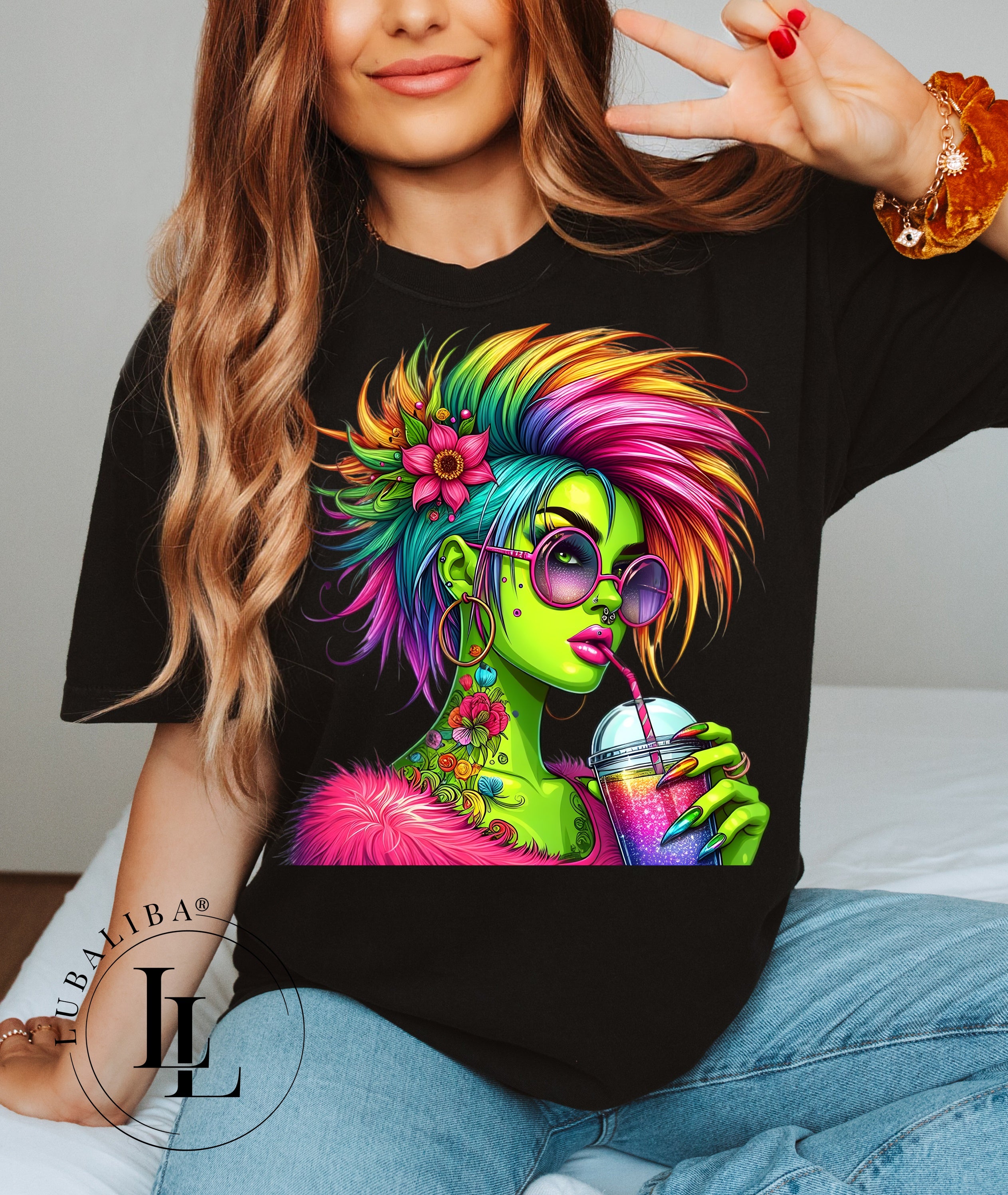 T-shirt unisexe "Crazy Flower" Noir Art n° : DAU